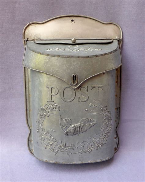 silver metal post box|galvanised steel post box.